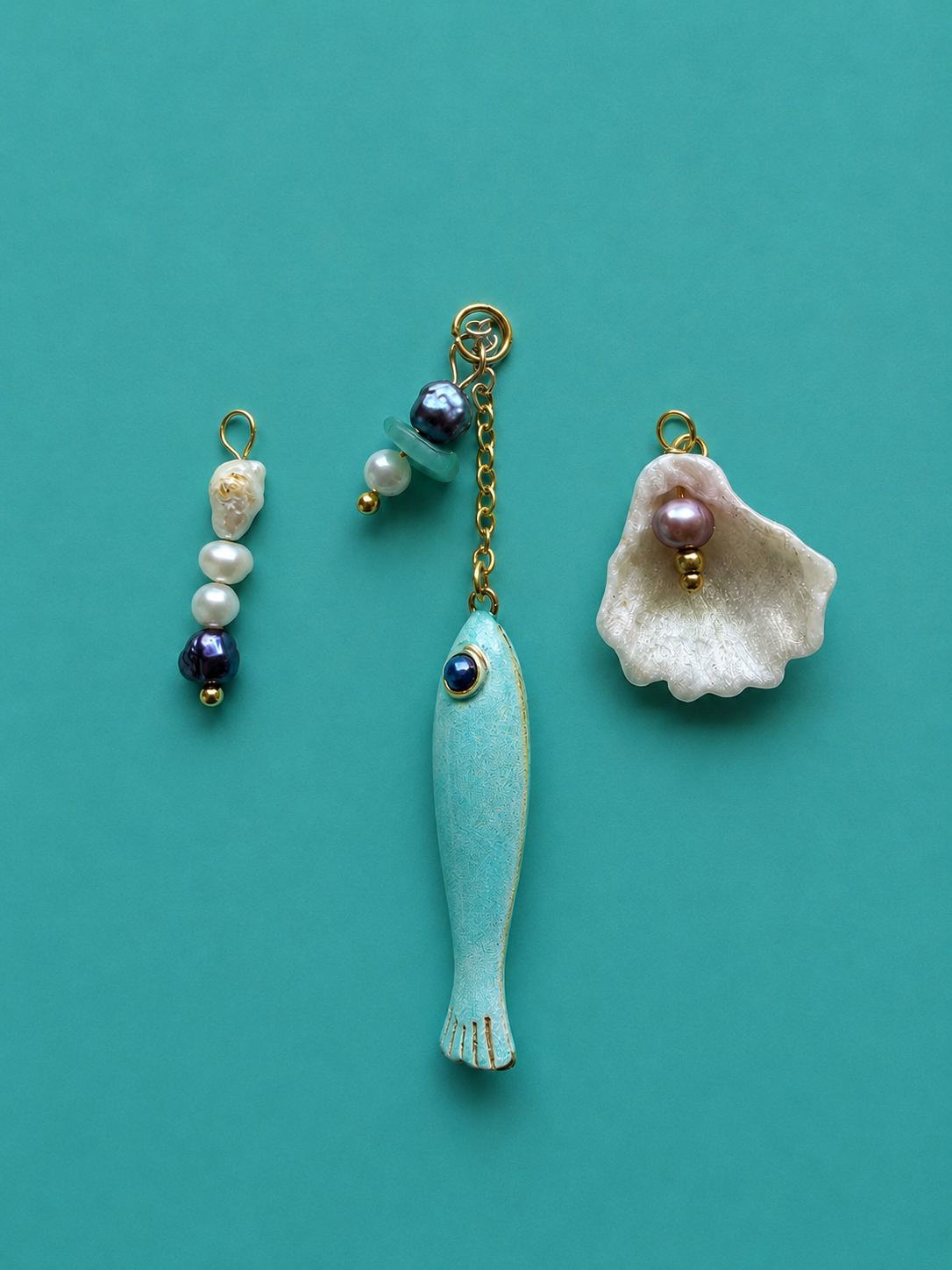 Blue Tide Mini Charm Trio