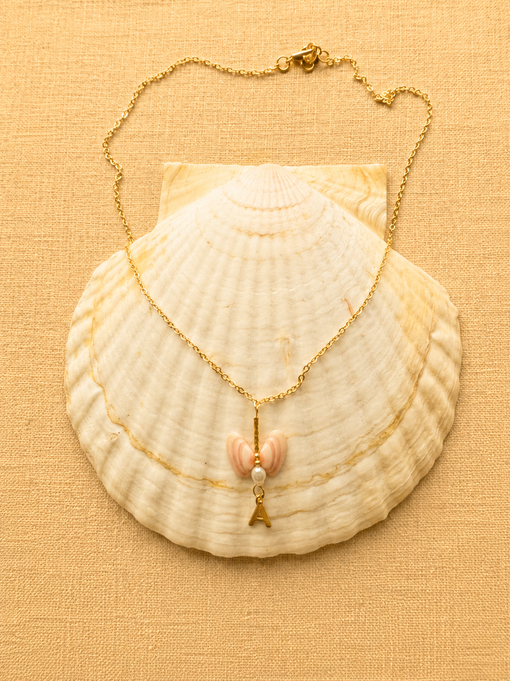 Pink Aura Initial Necklace
