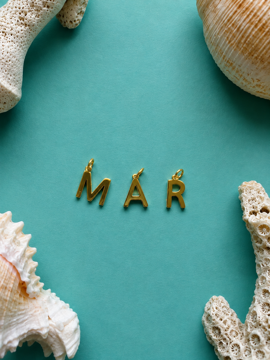 Golden Initial Mini Charm Trio